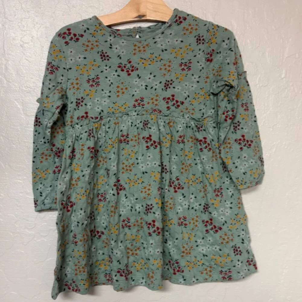 $18 ADD ON‎ little co. floral long-sleeve dress 4Y Zara Janie and Jack Baby Gap